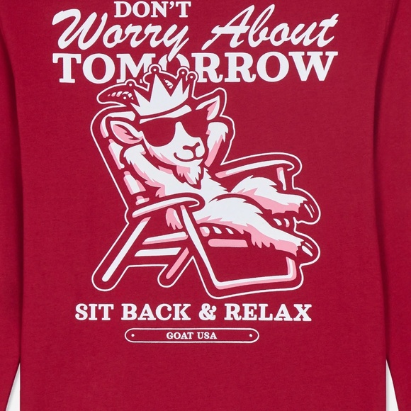 GOAT USA Long Sleeved Tee, Adult M, Burgundy - Picture 4 of 4